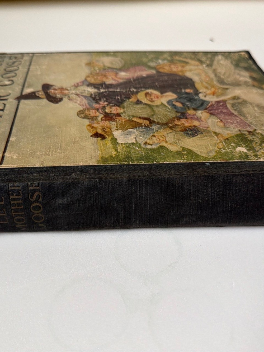 Vintage Black Hardcover Storybook with Illustrated Cover